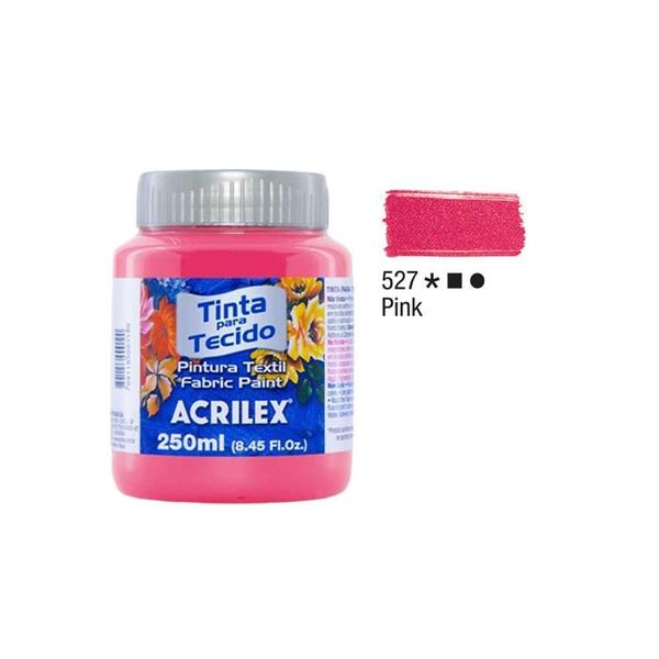 Imagem de Kit Tinta Tecido Fosca 250Ml Com 3Un Rosa Pink Acrilex