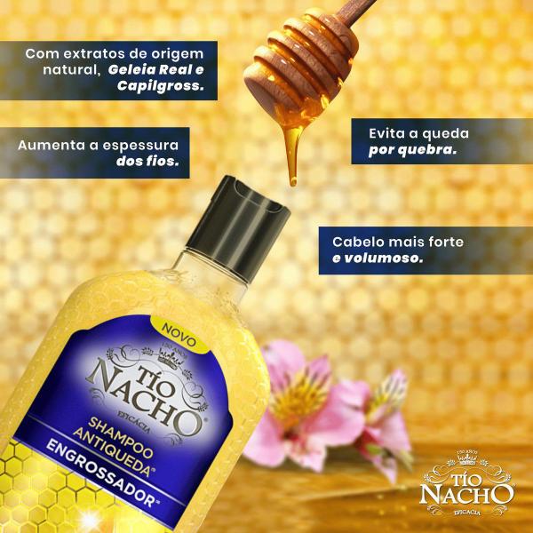 Imagem de Kit Tio nacho engrossador calvicie shampoo condicionador anti queda