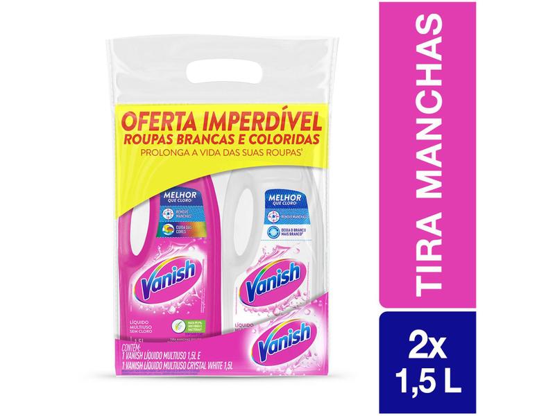 Imagem de Kit Tira Manchas Vanish 1,5L Cada para Roupas