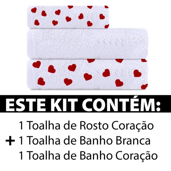 Imagem de Kit Toalha 3 Peças Banho + Rosto 100% Algodão Felpudo Prisma Dohler - Emcompre