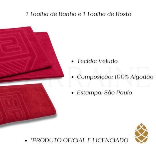 Imagem de Kit Toalha Banho+ Rosto Jacquard Buettner São Paulo Vermelho