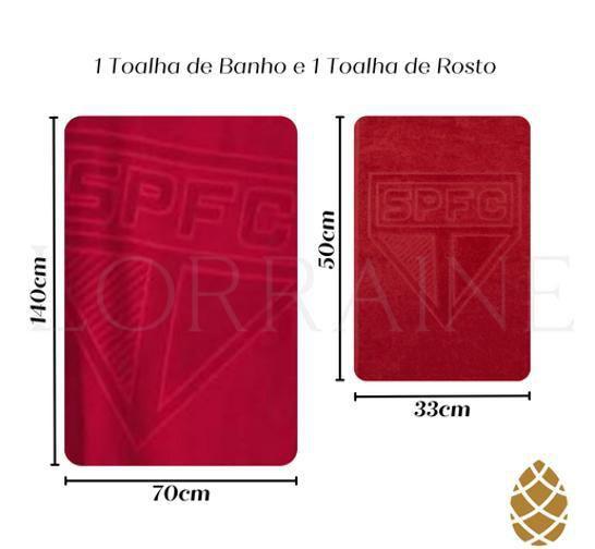 Imagem de Kit Toalha Banho+ Rosto Jacquard Buettner São Paulo Vermelho