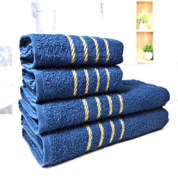 Kit Toalha de Banho 2 Banho + 2 Rosto Grande 1 piso Bordada Algodão 1,35x75cm - dubai Imagem de Kit Toalha de Banho 2 Banho + 2 Rosto Grande 1 piso Bordada Algodão 1,35x75cm