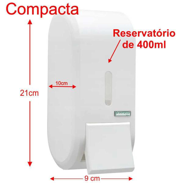 Imagem de Kit Toalheiro Branco + Saboneteira Compacta 400Ml