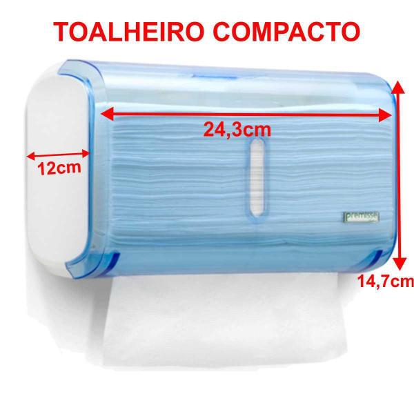 Imagem de Kit Toalheiro Compacto Azul + Saboneteira Compacta 400Ml