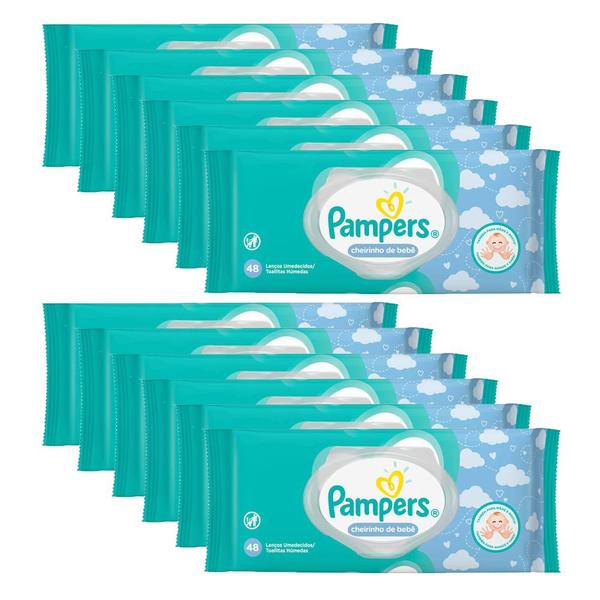 Imagem de Kit Toalhinhas Umedecidas Pampers Fresh Clean com 576 Unidades