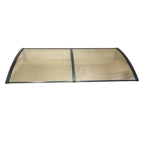 Imagem de Kit Toldo Policarbonato Bronze e Preto 50cm x 1,5 metro Portas e Janelas