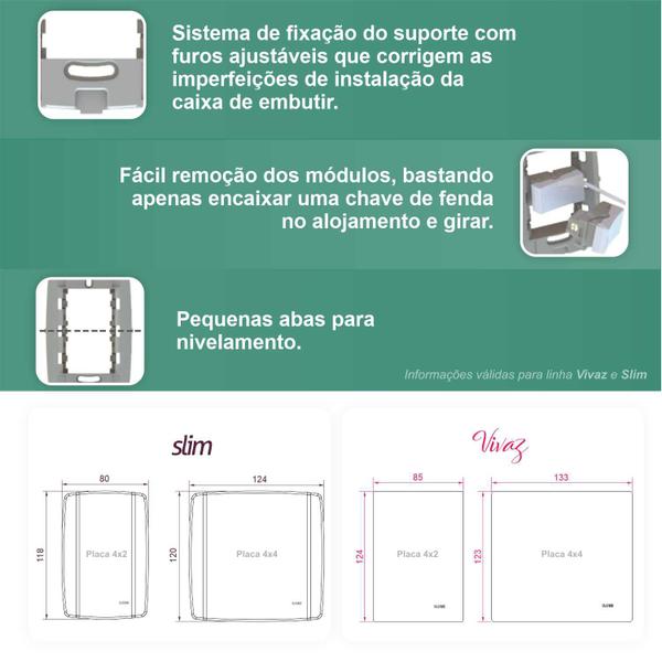 Imagem de KIT - Tomada de Sobrepor com 2 Módulos RJ45 Para Rede de Internet - Cat6 Com 8 Fios - Box Linha Slim Ilumi