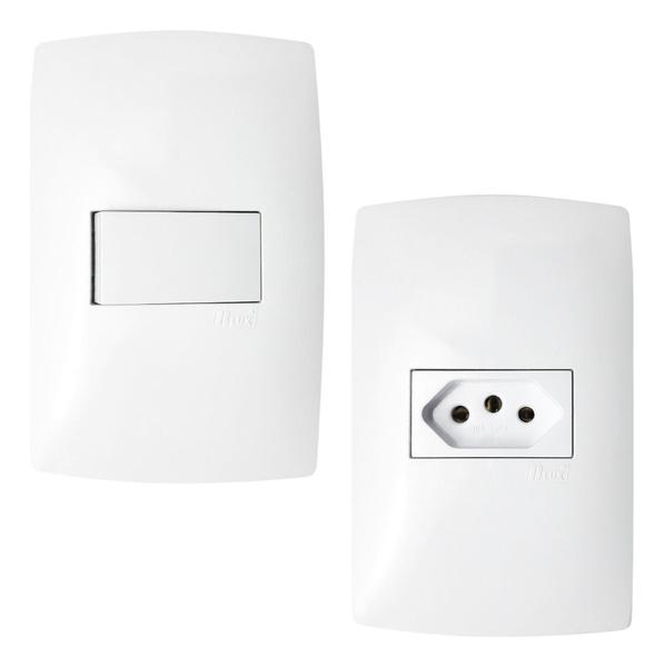 Imagem de Kit Tomada Interruptor Simples 20 Peças 10a Linha Home 4x2 Blux