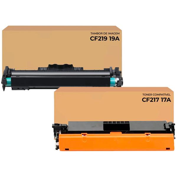 Imagem de Kit Toner CF217A 17A + Tambor CF219A 19A Compatível para impressora HP M-130