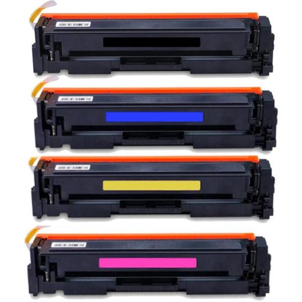 Imagem de Kit toner compatível cf500 preto, cf501 ciano, cf502 amarelo e cf503 magenta