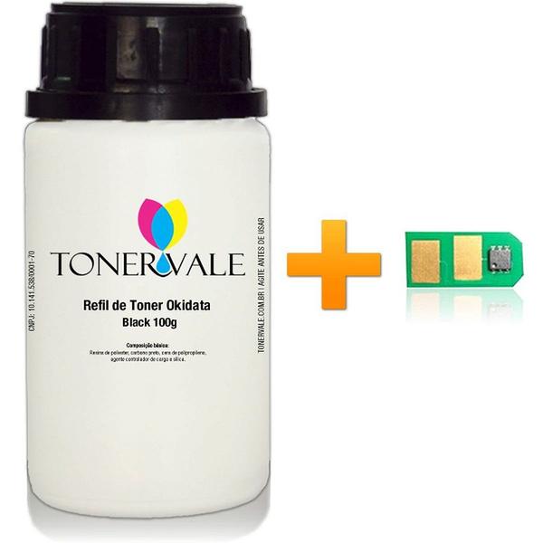 Imagem de Kit Toner Refil + Chip Toner TankFull Para Okidata C330 C330DN C331 MC361 C310 C530 MC362 MC561 - 44469801 Black Dose Ún