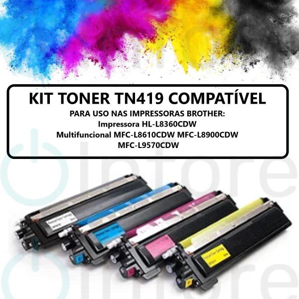 Imagem de Kit Toner Tn419 Compatível C/ Impressora HL-L8360CDW MFC-L8610CDW MFC-L8900CD