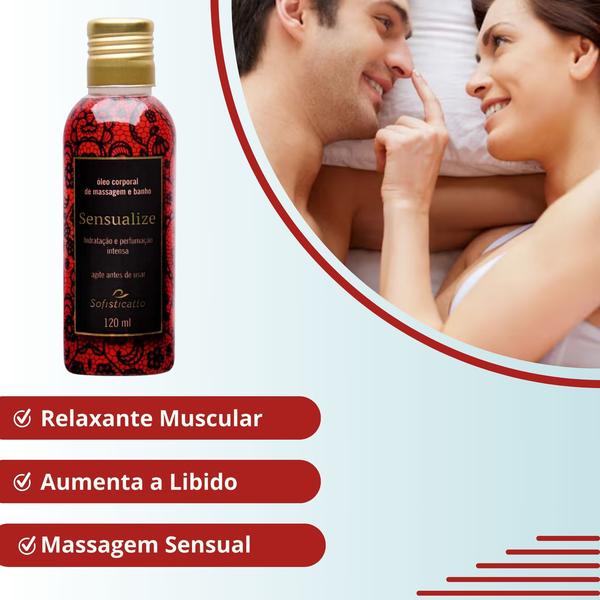 Imagem de Kit Top Massagem Sensual: K-LUBY Gel Corporal Morango + Óleo de Sensualize