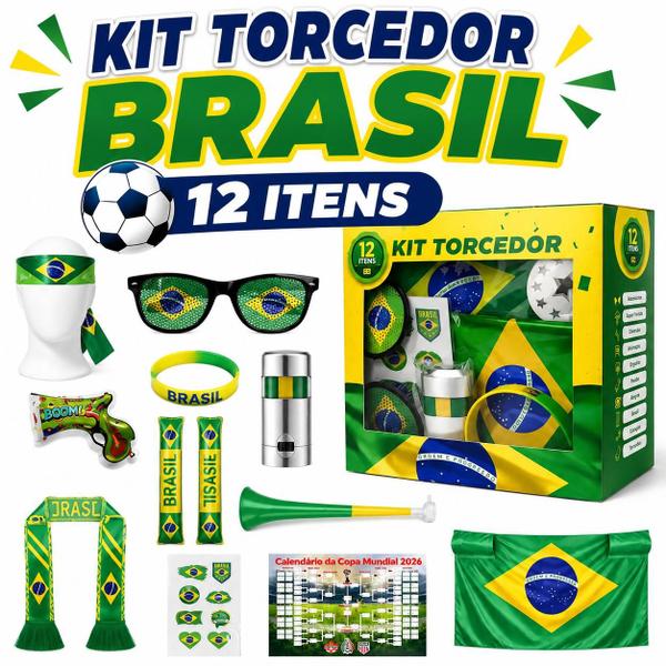 Kit Torcedor Brasil Completo 12 Itens Copa Futebol Festa