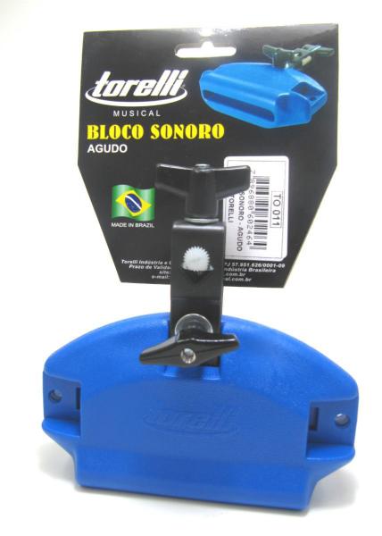 Imagem de Kit Torelli Bloco Sonoro Grave + Bloco Sonoro Agudo + Pandeirola Meia Lua Azul