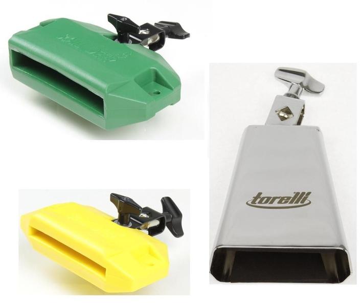 Imagem de Kit Torelli Par De Bloco Sonoro E Cowbell 4''