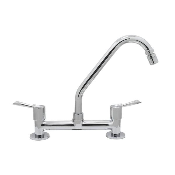 Kit Torneira Cozinha Bancada Cromada Luxo 1/4V + 2 Flexíveis - Shophidraulica Imagem de Kit Torneira Cozinha Bancada Cromada Luxo 1/4V + 2 Flexíveis