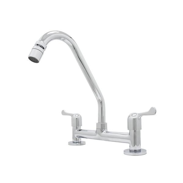 Kit Torneira Cozinha Bancada Cromada Luxo 1/4V + 2 Flexíveis - Shophidraulica Imagem de Kit Torneira Cozinha Bancada Cromada Luxo 1/4V + 2 Flexíveis