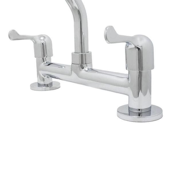 Kit Torneira Cozinha Bancada Cromada Luxo 1/4V + 2 Flexíveis - Shophidraulica Imagem de Kit Torneira Cozinha Bancada Cromada Luxo 1/4V + 2 Flexíveis