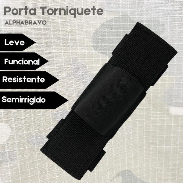 Imagem de Kit torniquete com Porta Torniquete Tático Preto Modular Horizontal Cinto Cordura Colete