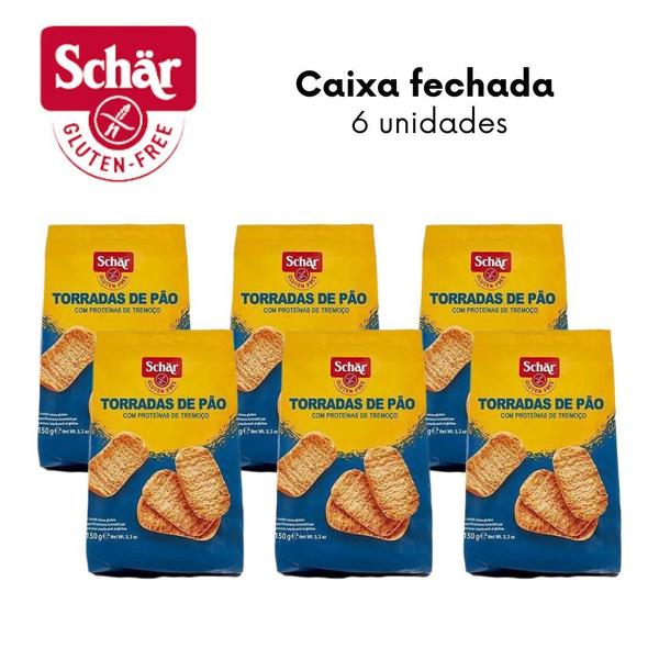 Imagem de KIT Torrada de pão crostini Dr. Schar 150g - Caixa com 6 unidades