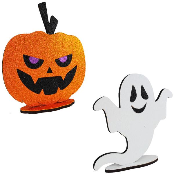 Imagem de Kit Totens Display Abóbora + Fantasma Halloween MDF C/ EVA