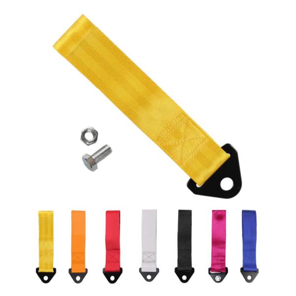 Imagem de Kit Tow Strap Fita Cinta De Reboque Amarelo Engate Estilo Br