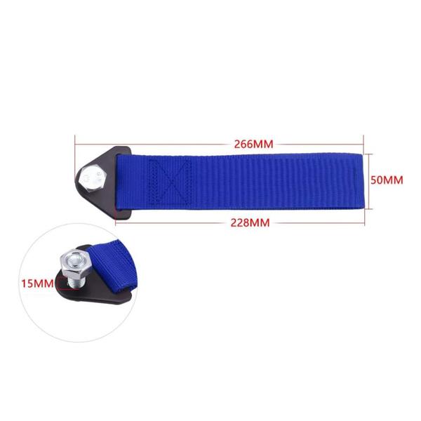 Imagem de Kit Tow Strap Fita Cinta de Reboque Azul Engate Estilo BR