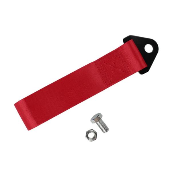 Imagem de Kit Tow Strap Fita Roboque Cinta Engate Vermelho Estilo BR