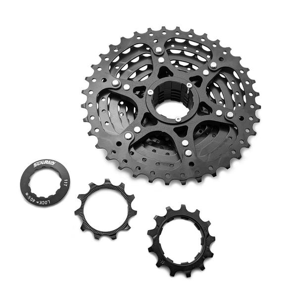 Imagem de Kit Tração Bike 27v Catraca Cassete K7 9v 11 36 Sunrun + Corrente Fina 116 Elos Indexada Mtb 2x9 3x9 Velocidades