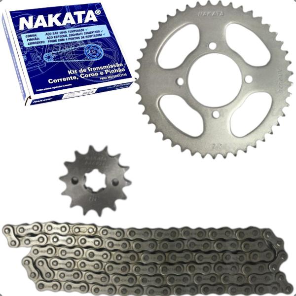 Imagem de Kit Transmissao Relação Coroa Pinhao Corrente Nakata Yamaha YBR 125 Factor 2003 a 2016