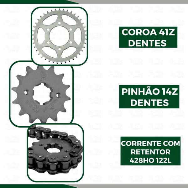 Imagem de kit transmissao yamanha-xtz150 crosser 2014 a 2018  com retentor aço 1045