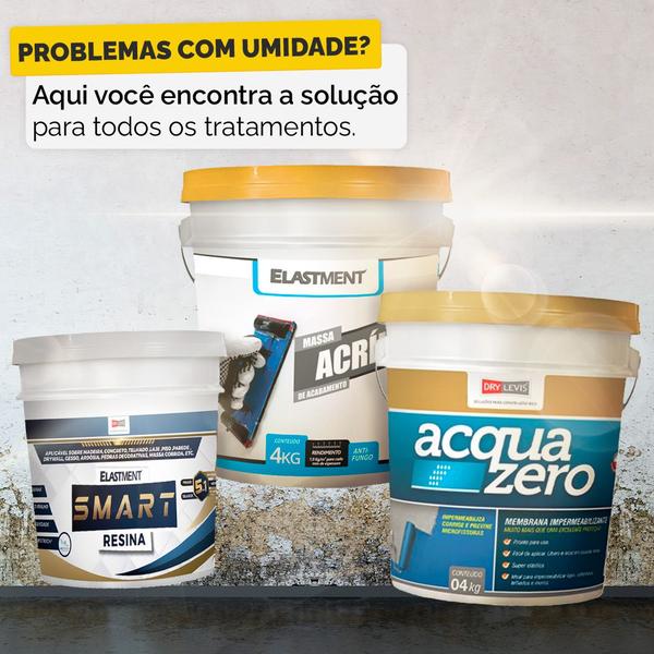 Imagem de Kit Tratamento De Umidade Pressão Positiva - Smart Resina 900ML + Massa Acrílica 4KG + Manta Elástica Acqua Zero 4KG