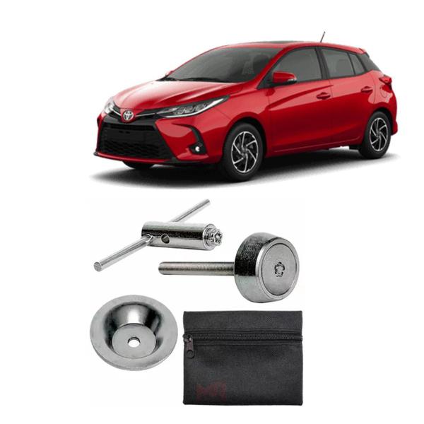 Imagem de Kit Trava Antifurto Estepe Original Toyota Yaris 2022 a 2024