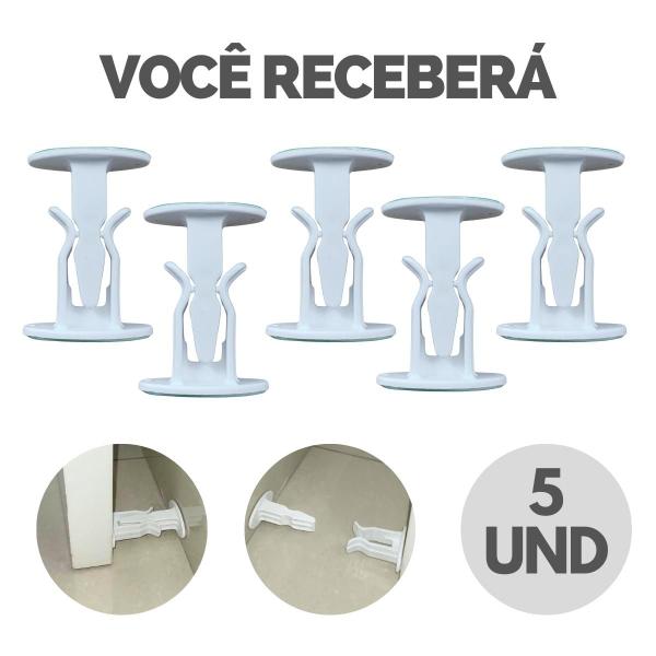 Imagem de Kit Trava De Porta Batente Fixador Prendedor Adesivo Amortece Impacto - Escolha Seu Kit