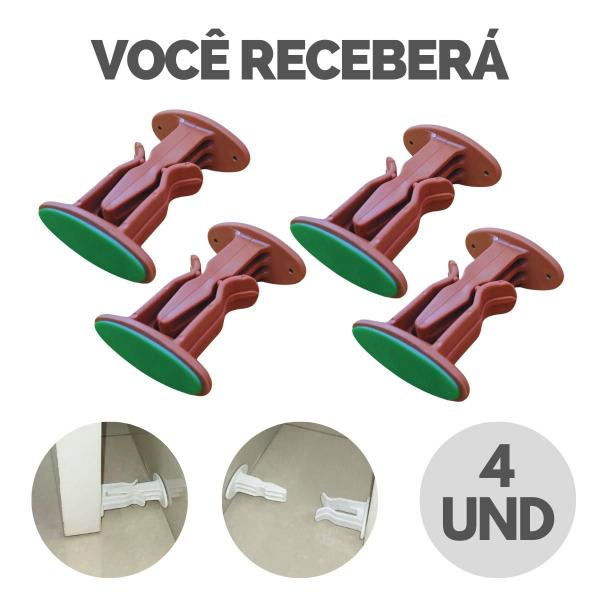 Imagem de Kit Trava De Porta Batente Fixador Prendedor Adesivo Amortece Impacto - Escolha Seu Kit