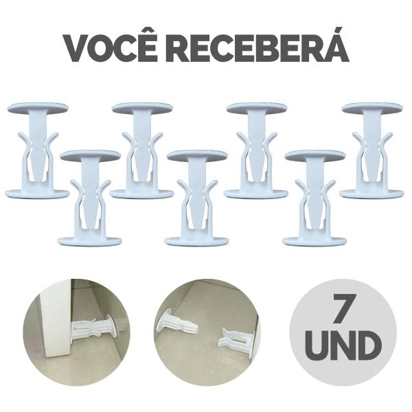 Imagem de Kit Trava De Porta Batente Prendedor Aparador Plástico Resistente - Escolha Seu Kit