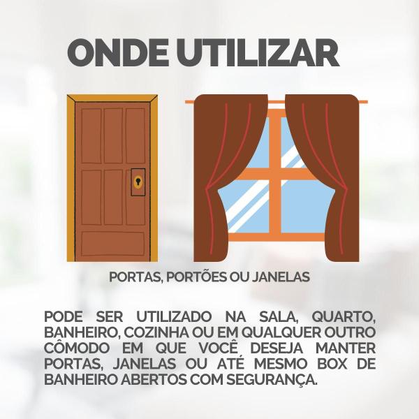 Imagem de Kit Trava Prendedor Fixador Batedor Para Manter Porta Aberta Adesivo - Escolha Seu Kit