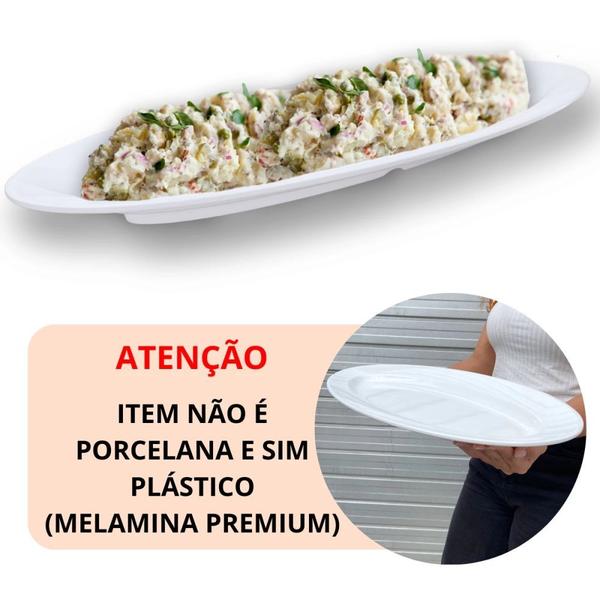 Kit Travessa Oval 60 Cm + 4 Pratos Melamina para Buffet Sushi Restaurante Profissional Bestfer Imagem de Kit Travessa Oval 60 Cm + 4 Pratos Melamina para Buffet Sushi Restaurante Profissional Bestfer