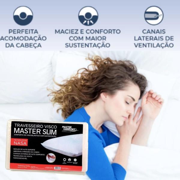 Kit Travesseiro Nasa 50X35 Antialérgico Confortável - Travesseiro Da Nasa Mastercomfort Imagem de Kit Travesseiro Nasa 50X35 Antialérgico Confortável