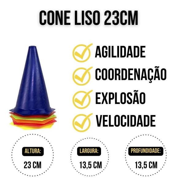 Imagem de Kit Treino Agilidade Funcional Cone Chinês + Cone Liso 23cm