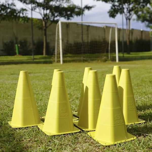 Imagem de Kit Treino Futebol 10 Cones De Agilidade 19 Cm Treinamento Funcional Agilidade Ginastica