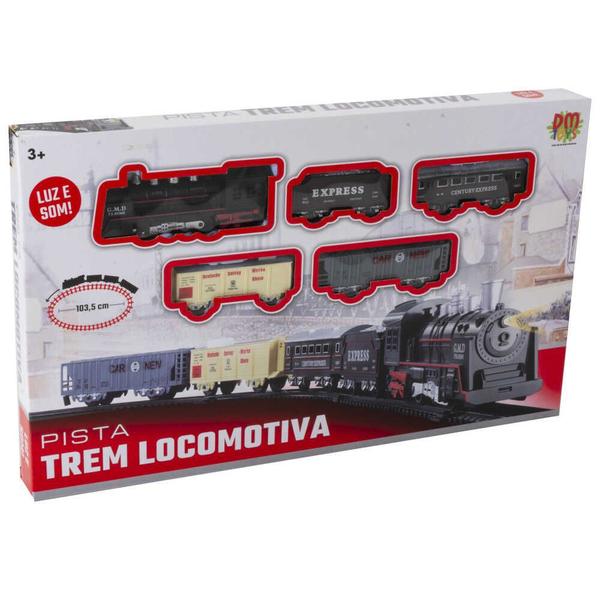 Kit Trem Vagões E Trilhos Para Brincar Divertido - DM Toys Imagem de Kit Trem Vagões E Trilhos Para Brincar Divertido