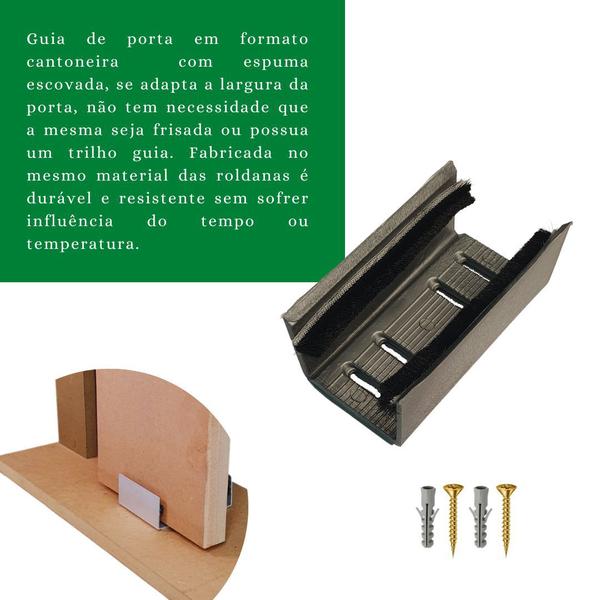 Imagem de Kit Trilho Correr 3,00m 35x35 Alumínio Natural p/ Duas Portas 75cm - RDA-4