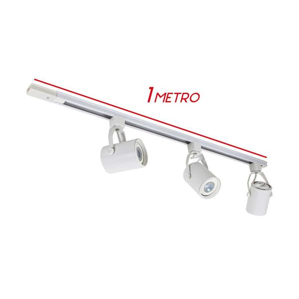 Imagem de Kit Trilho Eletrificado 1m + 3 Spot Branco + 3 LED Par20 6500k St1978