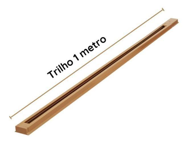 Imagem de Kit Trilho Eletrificado 1M + 3 Spots 7W Dourado Fosco Frio