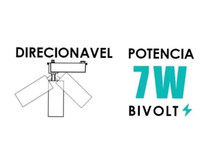 Imagem de Kit Trilho Eletrificado 2 Metro + 7 Spots De 7w Branco 6000k