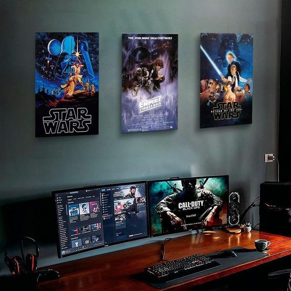 Imagem de Kit Trio 3 Poster Decorativo A3 Brilhante Star Wars 4,5,6