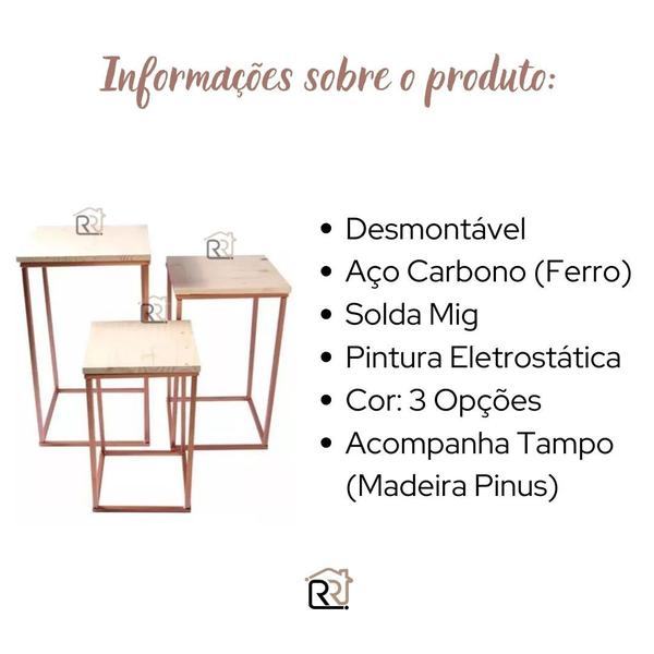 Imagem de Kit Trio De Mesa Dourado/Preto/Cobre Decoração Festas